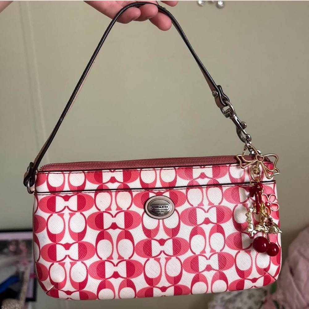 Coach Red and Cream Shoulder Bag